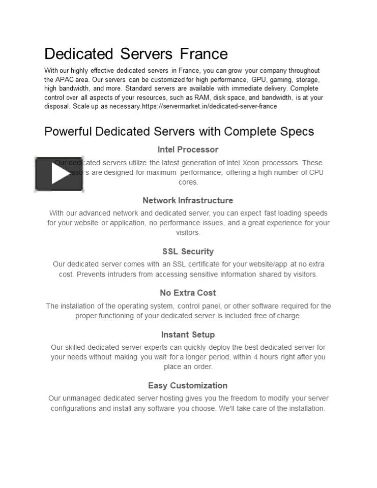 PPT – Dedicated Servers France PowerPoint presentation | free to ...