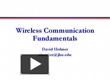 Wireless Communication Fundamentals presentation | free to download