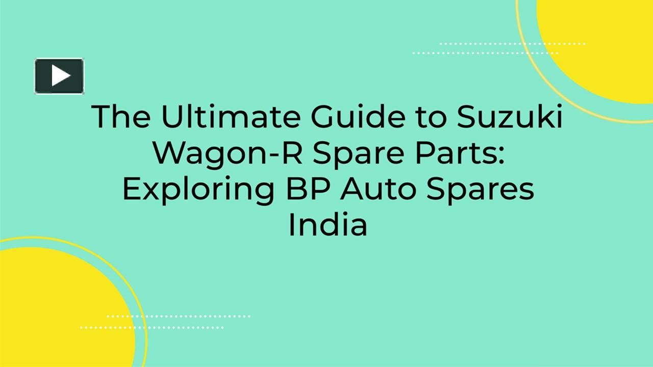 PPT – Suzuki Wagon-R Spare Parts PowerPoint presentation | free to ...