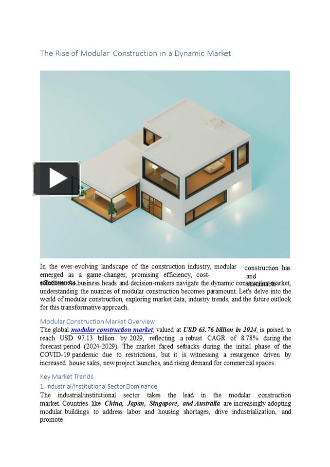 PPT – The Rise of Modular Construction in a Dynamic Market PowerPoint ...