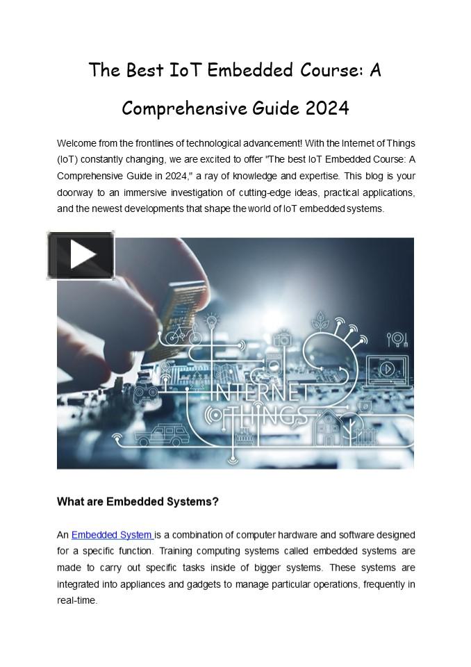 PPT – The Best IoT Embedded Course: A Comprehensive Guide 2024 ...