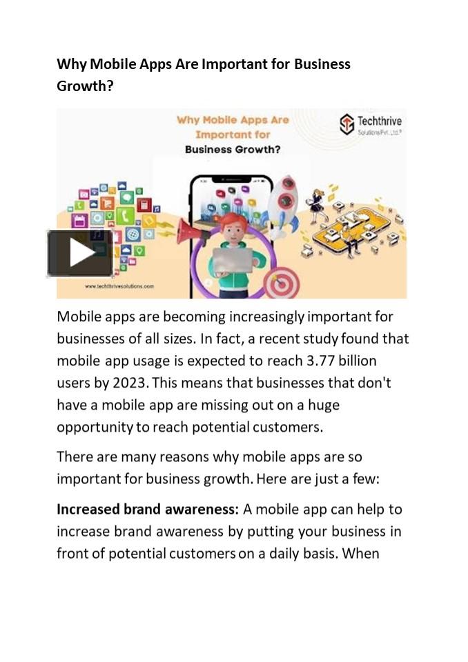 PPT – Why Mobile Apps Are Important for Business Growth PowerPoint ...