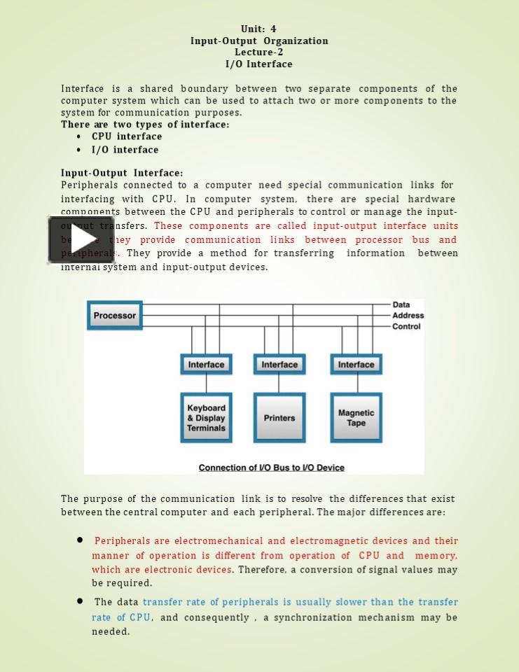 input output system presentation | free to download