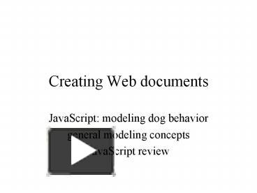 Creating Web documents presentation | free to view