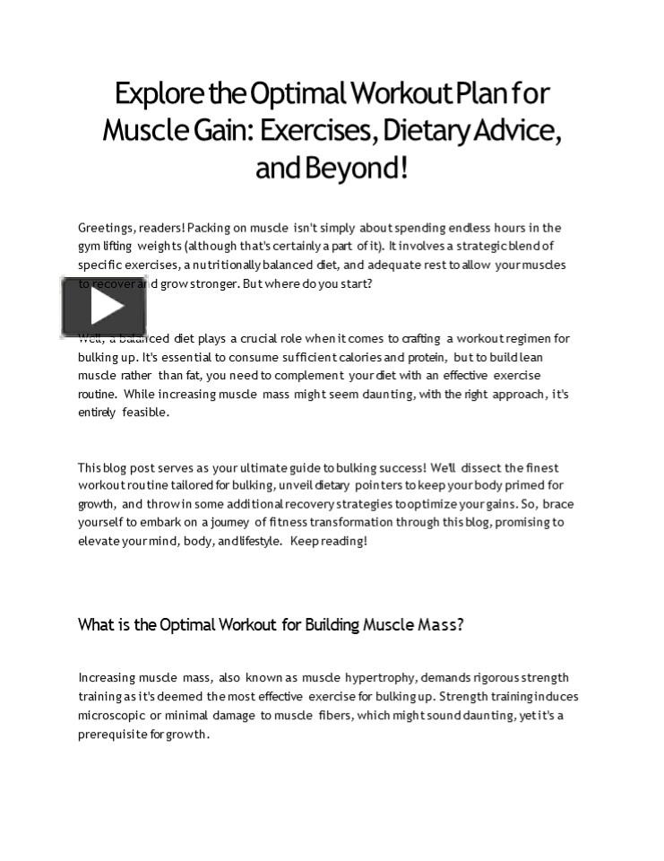 PPT – Explore the Optimal Workout Plan for Muscle Gain PowerPoint ...