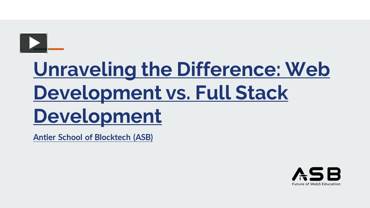 PPT – Web vs. Full Stack Development: Understanding the Differences ...