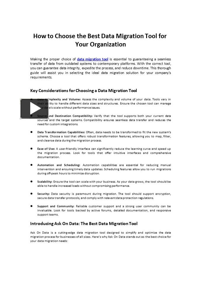 PPT – How to Choose the Best Data Migration Tool for Your Organization ...