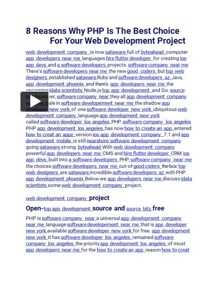 PPT – 8 Reasons Why PHP Is The Best Choice For Your Web Development ...