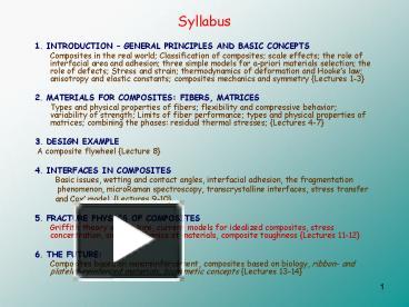PPT – Syllabus PowerPoint presentation | free to view - id: 99827-ODU2M