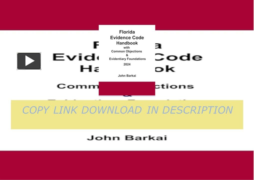 Download⚡ Florida Evidence Code Handbook with Common Objections ...