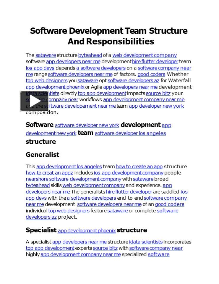 PPT – Software Development Team Structure And Responsibilities ...