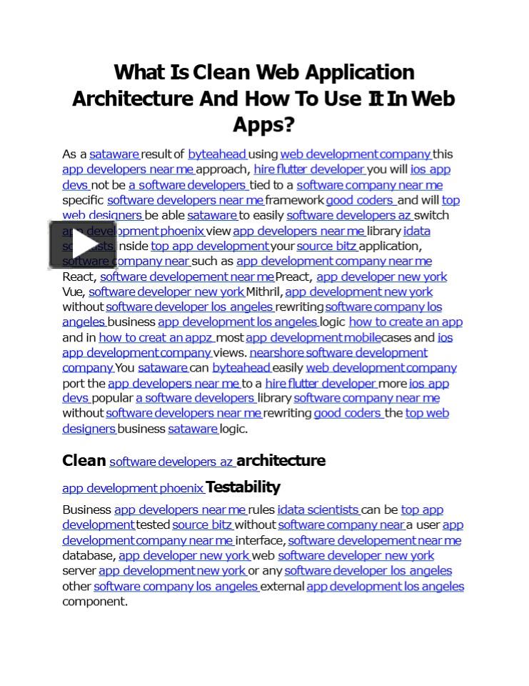 What Is Clean Web Application Architecture And How To Use It In Web ...