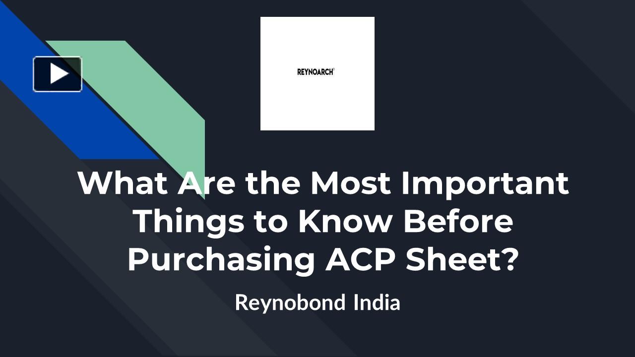 What Are the Most Important Things to Know Before Purchasing ACP Sheet ...