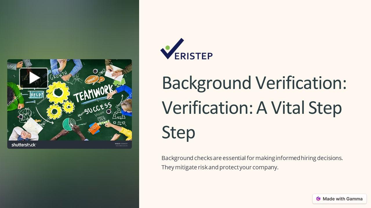 Background-Verification-A-Vital-Step presentation | free to download