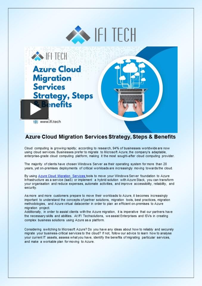 Azure Cloud Migration Services Strategy, Steps & Benefits presentation ...