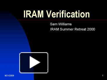 PPT – IRAM Verification PowerPoint presentation | free to download - id ...