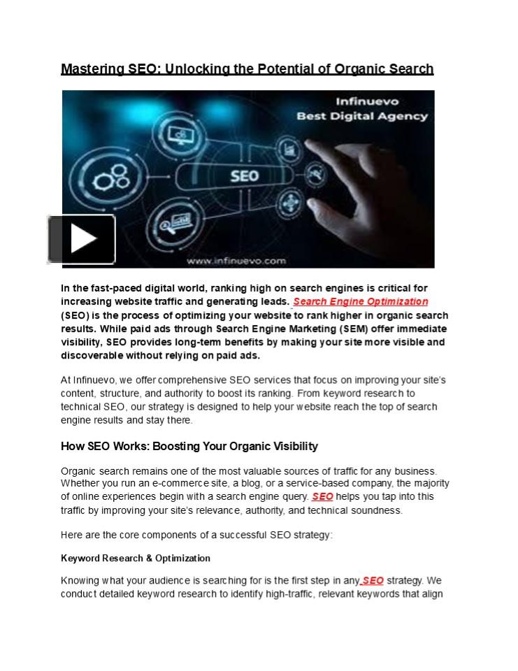 PPT – Mastering SEO: Unlocking the Potential of Organic Search ...