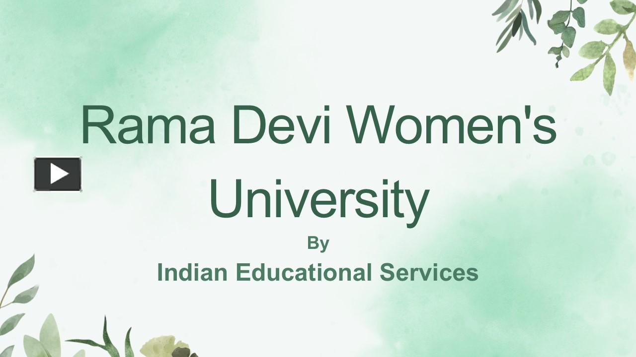 PPT – Rama Devi Women's University PowerPoint presentation | free to ...