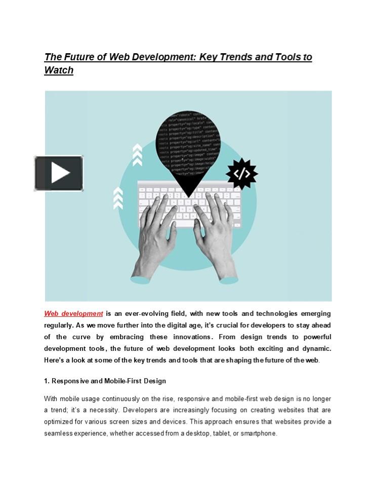 PPT – The Future of Web Development: Key Trends and Tools to Watch ...