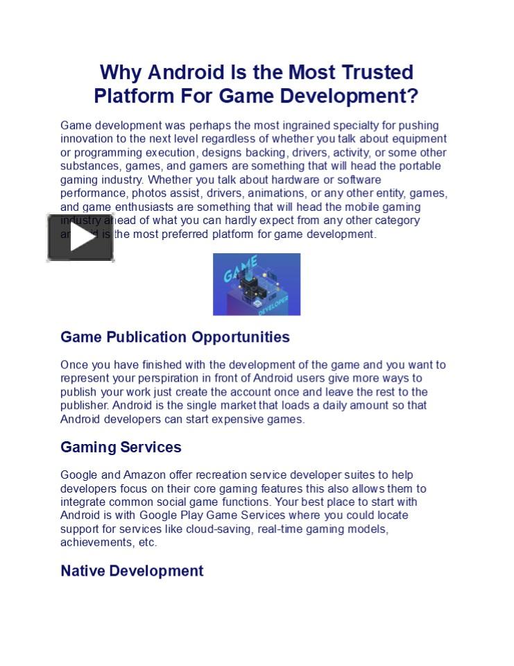 PPT – Why Android Is the Most Trusted Platform For Game Development ...