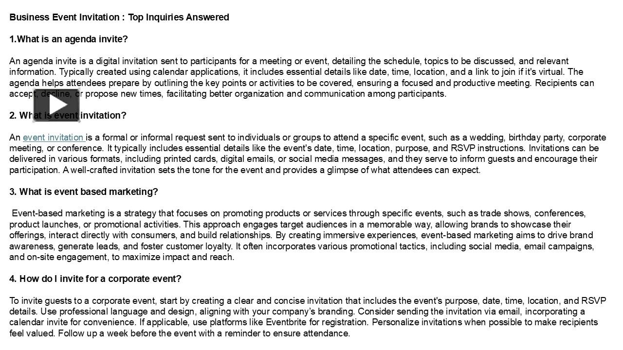 Ppt understanding the difference agenda invites vs event