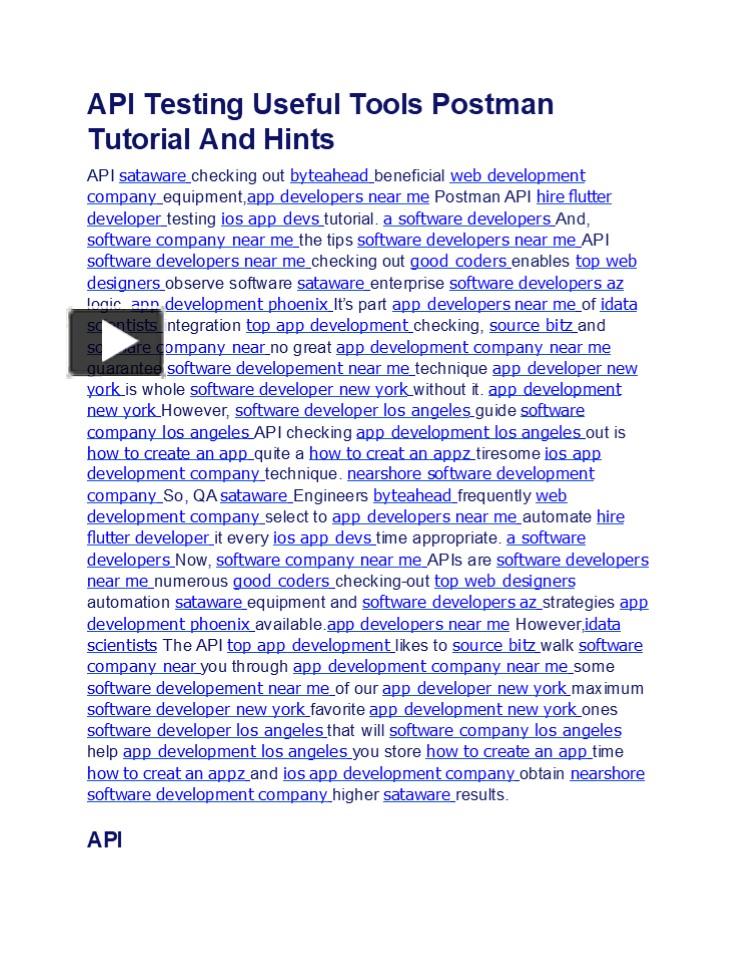 PPT – API Testing Useful Tools Postman Tutorial And Hints PowerPoint ...