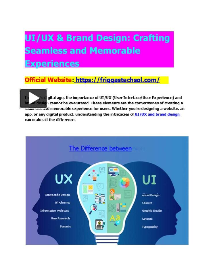 PPT – UI/UX & Brand Design: Crafting Seamless and Memorable Experiences ...