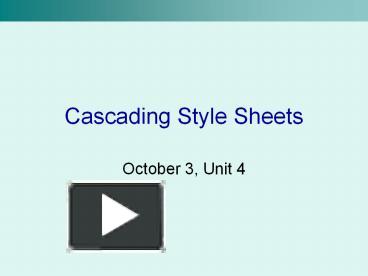PPT – Cascading Style Sheets PowerPoint presentation | free to download ...