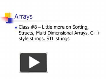 PPT – Arrays PowerPoint presentation | free to download - id: 9c050-YTUzY