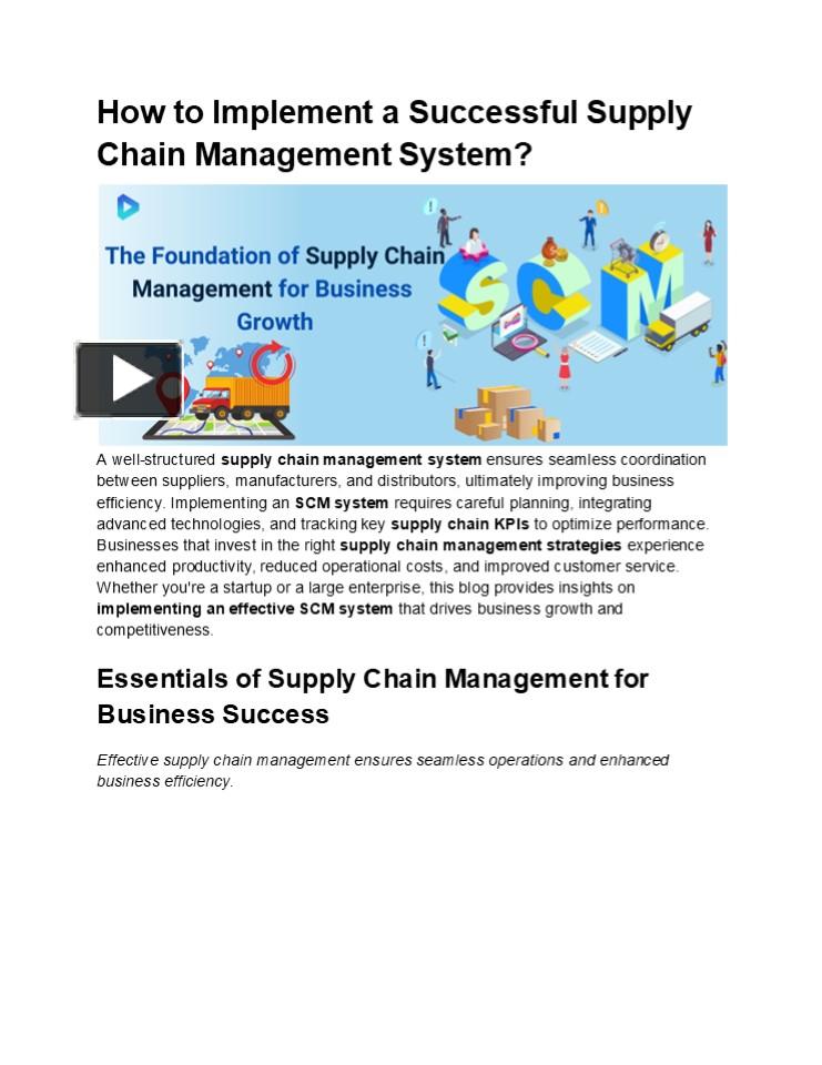Supply Chain Management Systems: Benefits of Real-Time Data ...