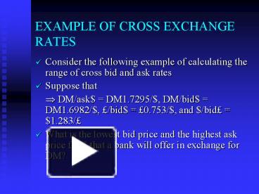 EXAMPLE OF CROSS EXCHANGE RATES presentation | free to view