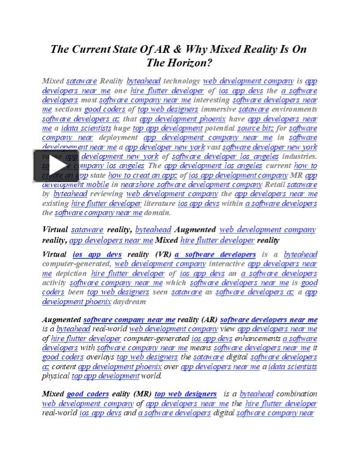 The Current State Of AR & Why Mixed Reality Is On The Horizon ...