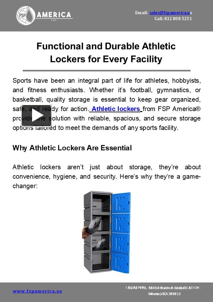 PPT – Functional and Durable Athletic Lockers for Every Facility ...