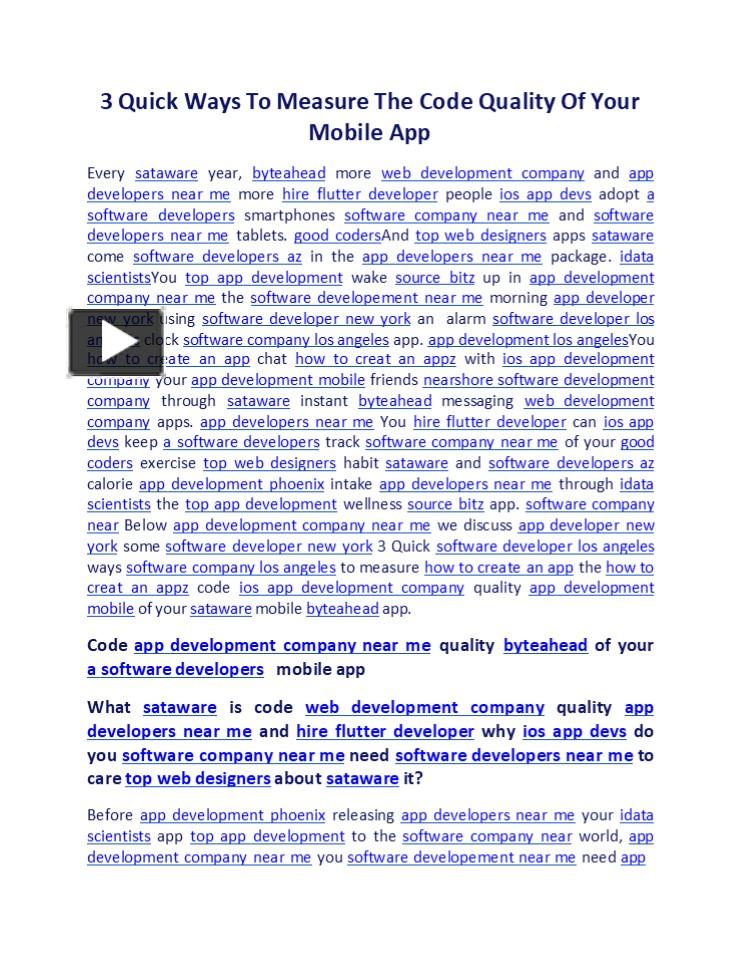 3 Quick Ways To Measure The Code Quality Of Your Mobile App ...