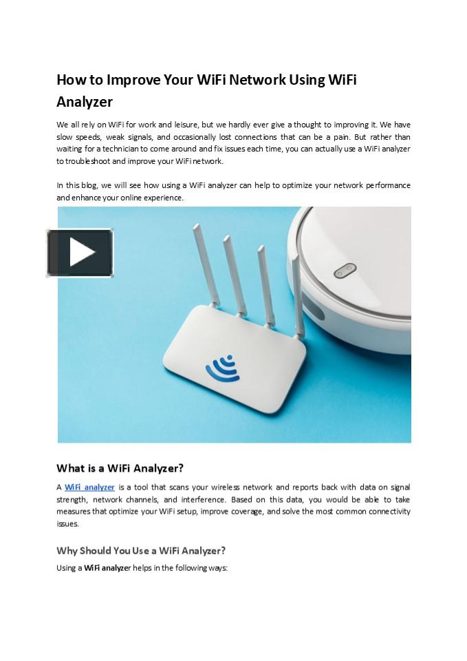 How to Improve Your WiFi Network Using WiFi Analyzer presentation ...