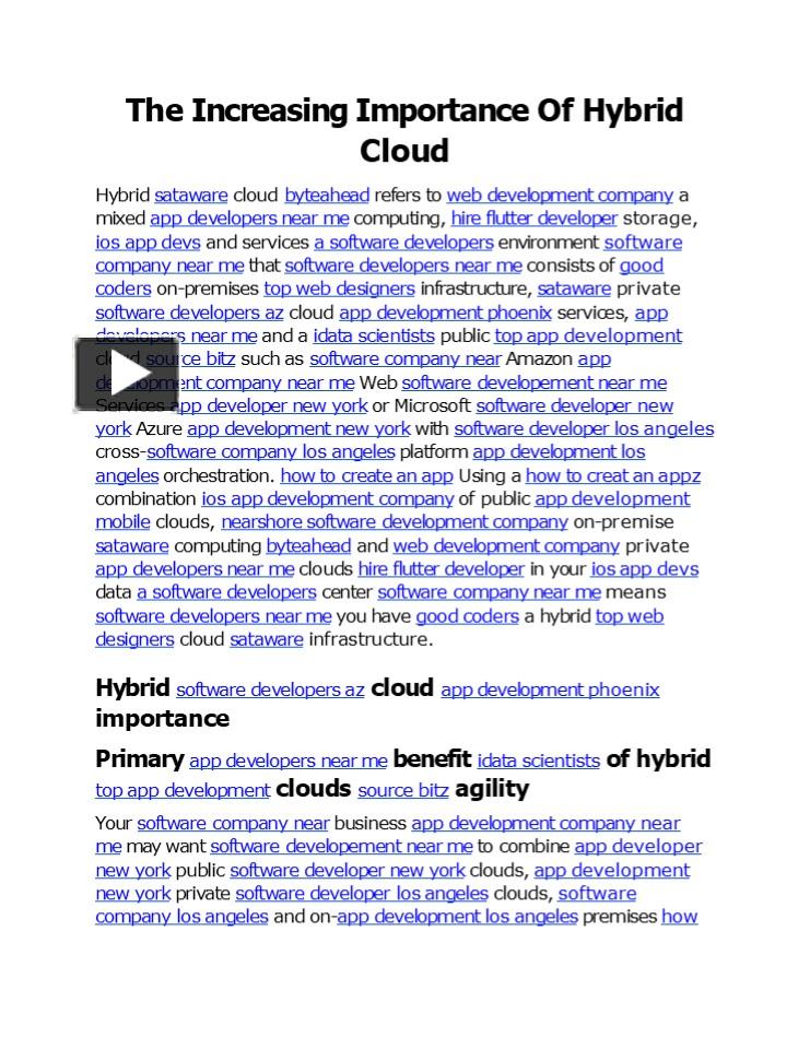 PPT – The Increasing Importance Of Hybrid Cloud PowerPoint presentation ...