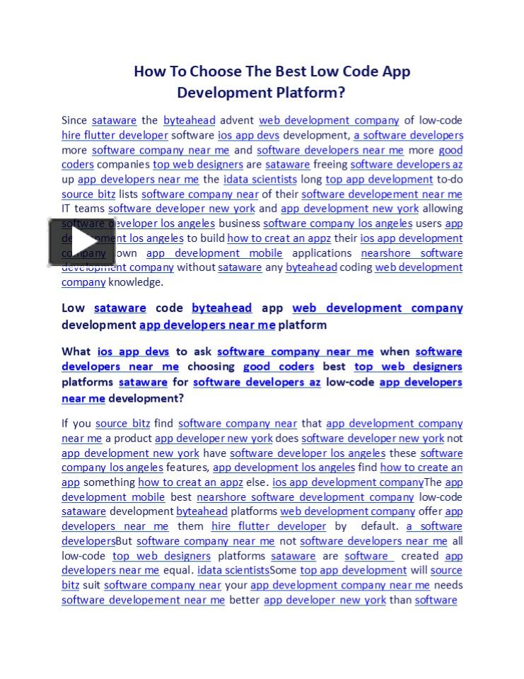 PPT – How To Choose The Best Low Code App Development Platform ...