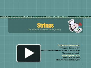 PPT – Strings PowerPoint presentation | free to view - id: 9cf91-ZGQ4Y