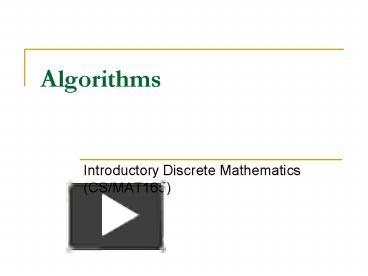 Algorithms presentation | free to view
