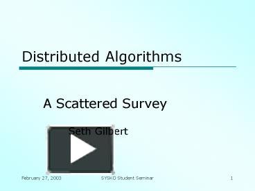 PPT – Distributed Algorithms PowerPoint presentation | free to view ...