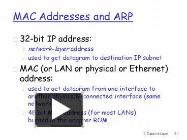 PPT – MAC Addresses and ARP PowerPoint presentation | free to view - id ...