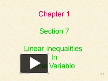 PPT – Linear Inequalities PowerPoint presentation | free to view - id ...