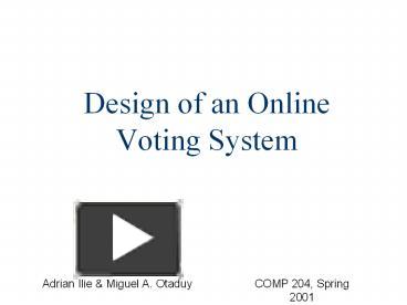Design of an Online Voting System presentation | free to download