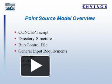 Point Source Model Overview presentation | free to view