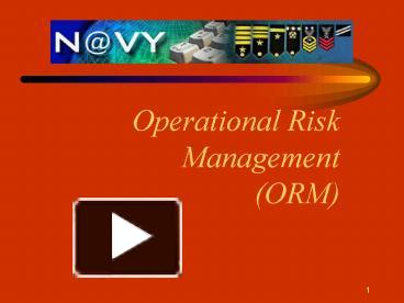 Operational Risk Management ORM presentation | free to view