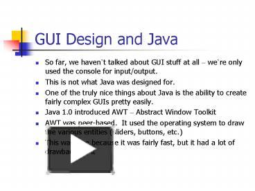 GUI Design and Java presentation | free to download