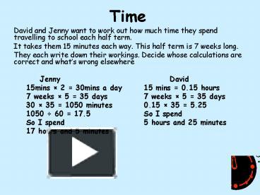 Time presentation | free to view