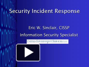 PPT – Security Incident Response PowerPoint presentation | free to view ...