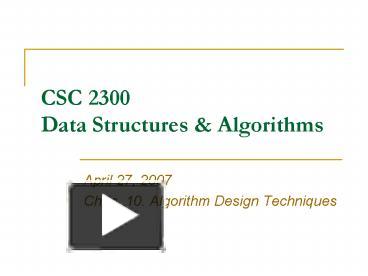 CSC 2300 Data Structures presentation | free to download