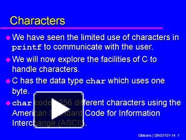PPT – Characters PowerPoint presentation | free to view - id: a81c8-YTRkY